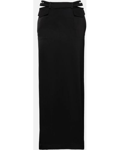 Dion Lee Pocket Column Mid-rise Satin Maxi Skirt - Black