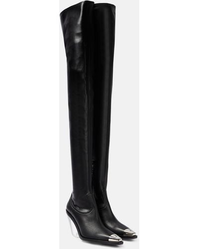 David Koma Faux Leather Over-the-knee Boots - Black