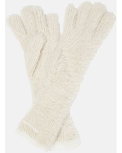 Jacquemus Les Gants Neve Long Faux Fur Gloves - White