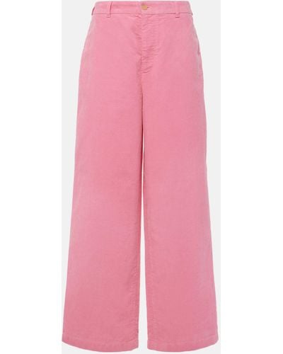 Acne Studios Face Cotton Corduroy Wide-leg Pants - Pink