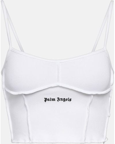 Palm Angels Classic Logo Rib Vest Top - White
