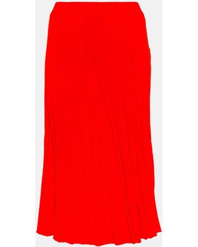 Stella McCartney Ribbed-knit Cotton Midi Skirt - Red