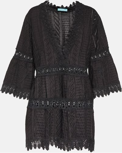 Melissa Odabash Victoria Embroidered Cotton Minidress - Black