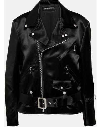 Junya Watanabe Faux Leather Biker Jacket - Black