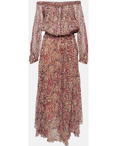 Isabel Marant Volga Printed Off-shoulder Maxi Dress - Multicolour