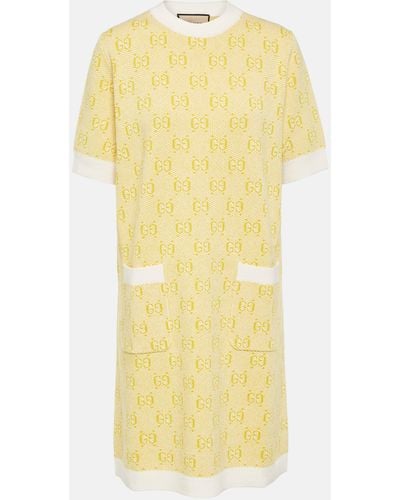 Gucci Wool-jacquard Mini Dress - Yellow