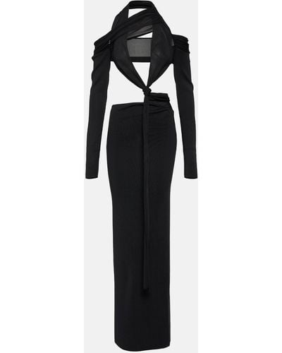 AYA MUSE Inio Viscose Cutout Long Dress - Black
