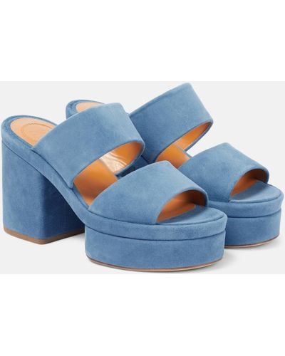 Chloé Odina Suede Sandals - Blue