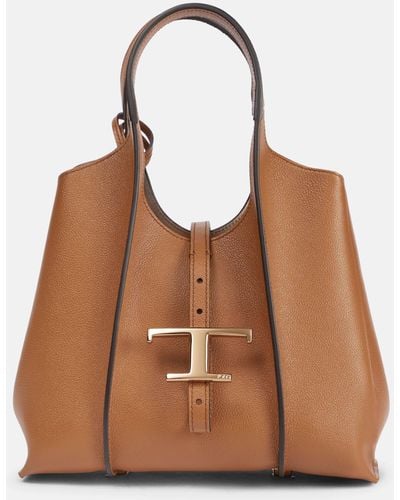 Tod's Timeless Small Leather Tote - Brown