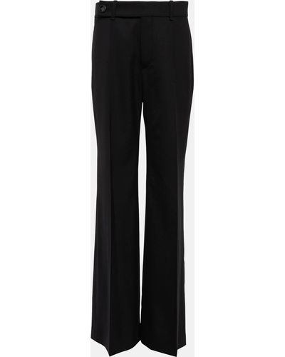 Chloé High-rise Wool-blend Straight Pants - Black