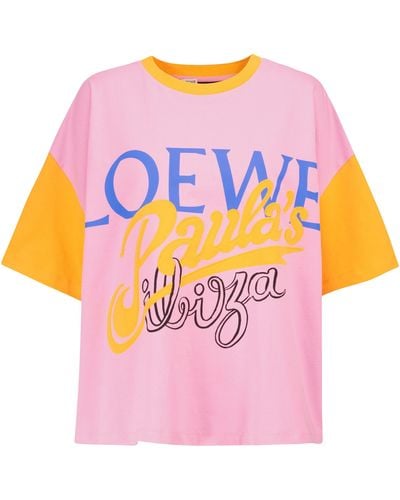 Loewe Paula's Ibiza Logo Cotton T-shirt - Pink