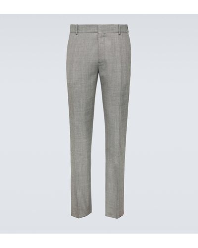 Alexander McQueen Wool Slim Pants - Grey