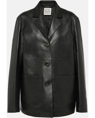 Totême Leather Jacket - Black