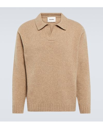 Nanushka Jauro Wool-blend Polo Sweater - Natural