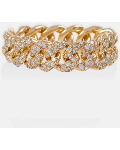 SHAY 18kt Gold Chain Ring With Diamonds - Metallic