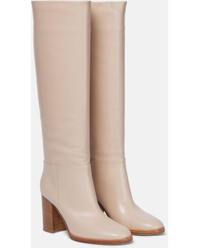 Gianvito Rossi Santiago Leather Knee-high Boots - Natural