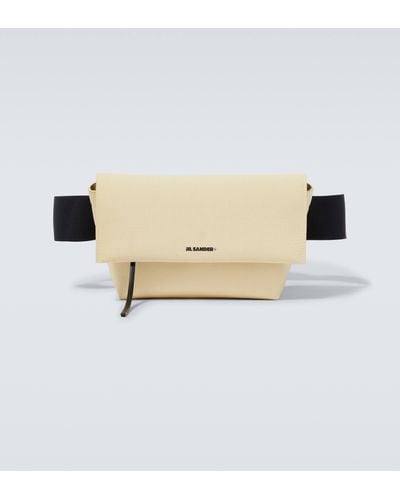 Jil Sander Leather-trimmed Canvas Belt Bag - Natural