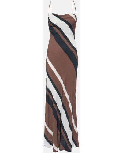 Faithfull The Brand Sisudo Striped Maxi Dress - Brown