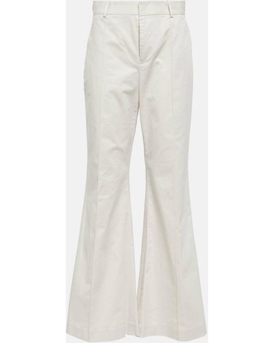 Polo Ralph Lauren Mid-rise Cotton-blend Flared Pants - White
