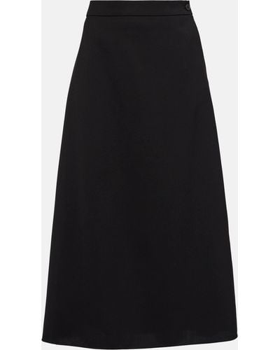 Wardrobe NYC Virgin Wool Midi Skirt - Black