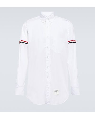 Thom Browne Ticolor-trimmed Cotton Shirt - White