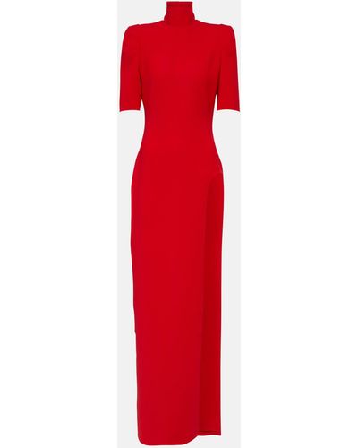 Monot High-neck Crepe Maxi Dress - Red
