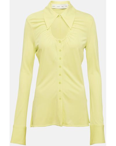 Proenza Schouler White Label Cutout Jersey Shirt - Yellow