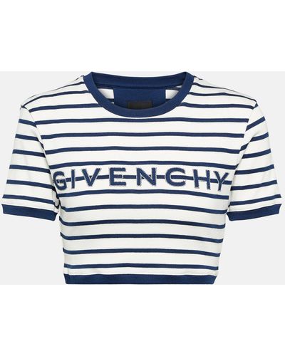 Givenchy Cropped-Top aus Baumwoll-Jersey - Blau