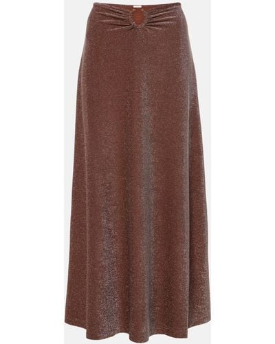 Johanna Ortiz Ring-detail Embellished Maxi Skirt - Brown