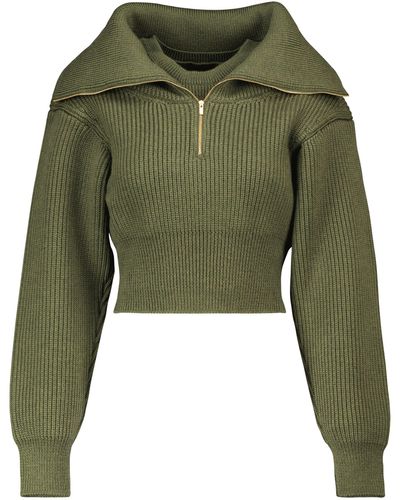 Jacquemus La Maille Risoul Cropped Wool Sweater - Green