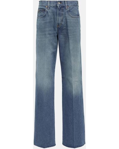 Gucci Horsebit Mid-rise Straight Jeans - Blue