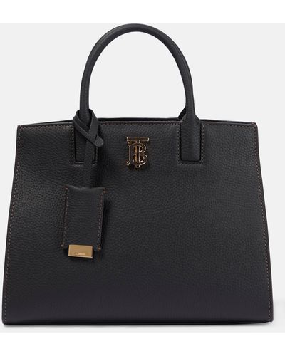 Burberry Frances Mini Leather Tote Bag - Black