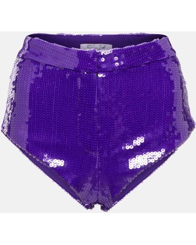 LAQUAN SMITH Sequined Shorts - Purple