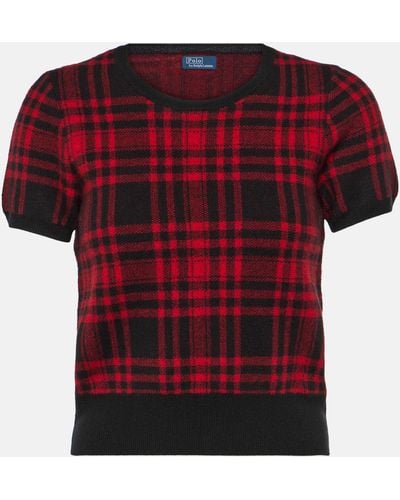 Polo Ralph Lauren Plaid Wool Sweater - Red