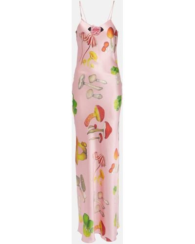 Rodarte Halterneck Printed Silk Gown - Pink