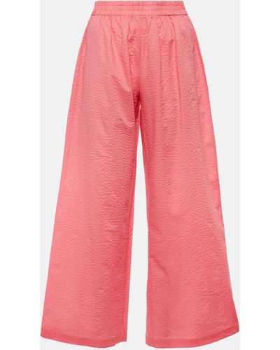 JADE Swim Mika High-rise Cotton Wide-leg Pants - Pink