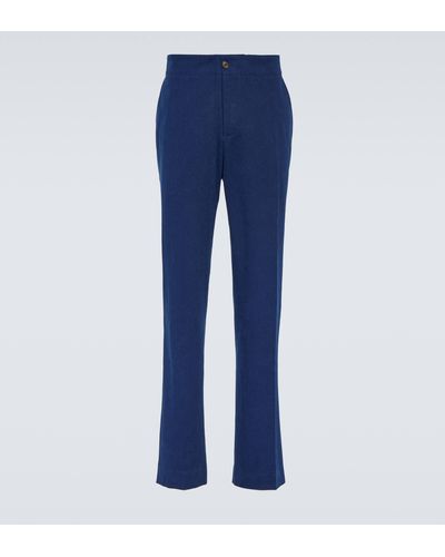 King & Tuckfield Cotton Slim Pants - Blue