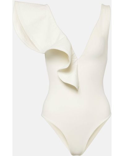 Johanna Ortiz Ruffled Swimsuit - White