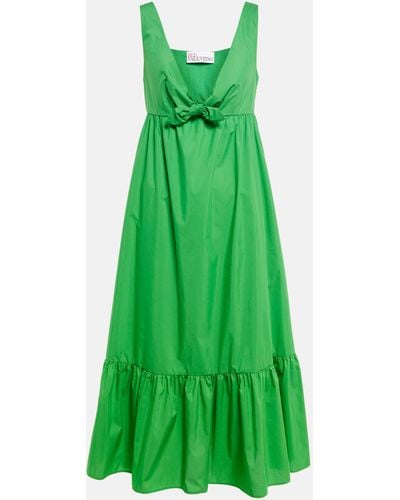 RED Valentino Cotton-blend Poplin Midi Dress - Green