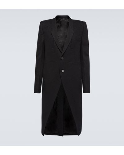 Rick Owens Fogpocket Neue Virgin Wool Coat - Black