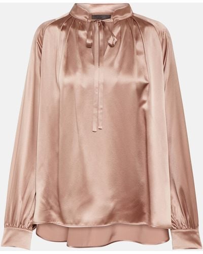Max Mara Tamigi Silk Blouse With Bow - Pink