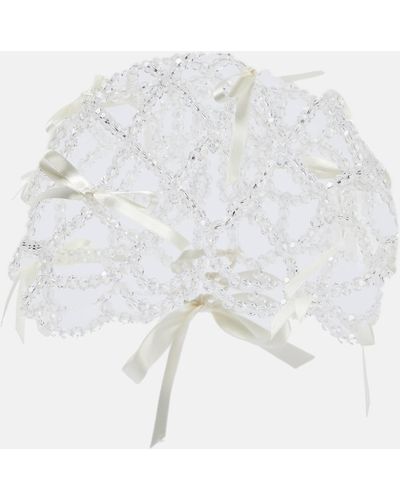 Simone Rocha Bridal Crystal-embellished Veil - White