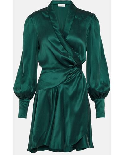Zimmermann Silk Wrap Dress - Green