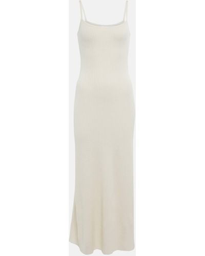 Chloé Ribbed-knit Wool-blend Slip Dress - White