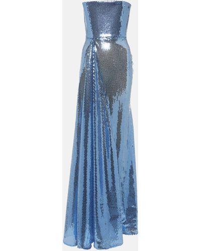 Alex Perry Sequined Gown - Blue