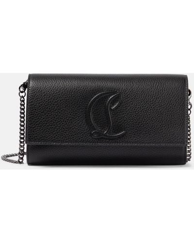 Christian Louboutin Logo Leather Wallet On Chain - Black