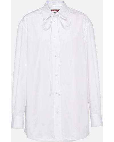Gucci Bow-detail Cotton Poplin Shirt - White