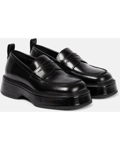 Ami Paris Leather Platform Loafers - Black