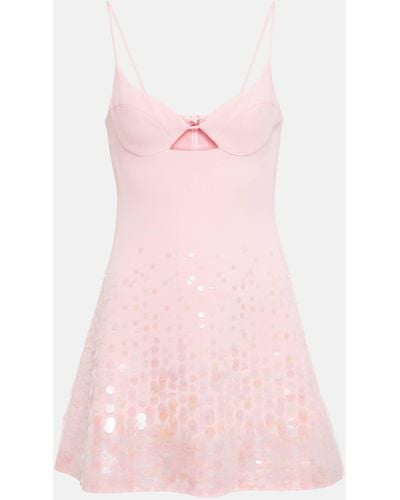 David Koma Sequined Cady Minidress - Pink