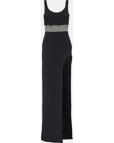 David Koma Crystal-embellished Crepe Gown - Black